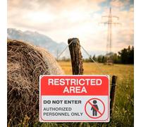 TOVINANNA No Entry Warning Sign Authorized Personnel Only Restricted Area Caution Board for Garden Office Gate - Do Not Enter Safety Notice