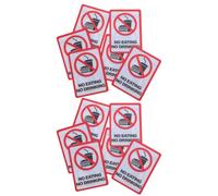 TOVINANNA No Food or Drink Warning Stickers 24Pcs Vinyl Safety Labels for Workshop Factory Office - Adhesive No Eating or Drinking Signs for Industrial Use