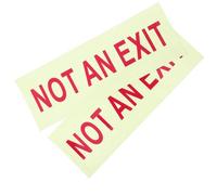 TOVINANNA Not an Exit Sign Emergency Door Label 2Pcs 10X3.5 Inch Glow-in-The-Dark Self-Adhesive Warning Sign for Public Spaces and Retail