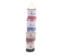 TOVINANNA Organizer Mounted Bag in Storage Cotton Hanging Breathable Linen Wall Blue and Closet Organizer with Artistic Design and Multiple Pockets Over Doors Bathrooms for Keys