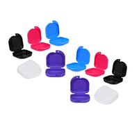 TOVINANNA Orthodontic Retainer Case 10Pcs with Vent, Portable Dental Appliance Box for Braces and False Teeth Storage, Travel Denture Case with Lid Suitable for Squares in Multiple Colours