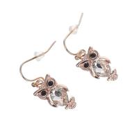 TOVINANNA Owl Drop Earrings for Women and Teens Rose Gold Alloy Animal Studs Dangling Unique Jewelry Skin-friendly Design Stylish Accessory for Daily Wear