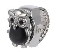 TOVINANNA Owl Pattern Retro Finger Watch Creative Decorative Small Ring Watch for Casual Wear for Finger Sizes