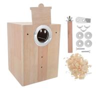 TOVINANNA Parrot Breeding Box Wood Nesting House for Budgies Cockatiels Lovebirds Removable Easy-clean Indoor Bird Cage Breeder Nest with Ventilation Medium for Healthy Mating and Hatching