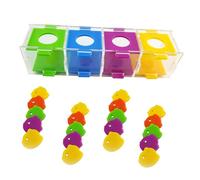 TOVINANNA Parrot Color Sorting for Pet Birds and Budgies, Acrylic Material Assorted Colours, Designed to Health and Provide Physical Activity, for Bird Training Sessions Random Color