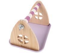 TOVINANNA Parrot Perch with Tray for Cage and Tabletop Placement, Wooden and Plastic Training Stand, Easy to Move Bird Gym Accessory Suitable for Conures and Parakeets in Small Rooms