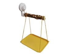 TOVINANNA Parrot Stand Perch Platform for Bird Shower Bath Suction Cup Wood Design Fits Window Wall for Conure Cockatiel Lovebird Bird Care