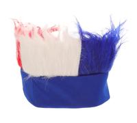 TOVINANNA Patriotic Fans Wig Black Yellow and Red Color Block Synthetic Hairpiece for Sports Events Comfortable Open Top Design for European Football Supporters