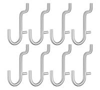 TOVINANNA Pegboard Hooks 4mm Heavy Duty J Shaped Hanger Metal Peg Board Tool Organiser Storage Hook Set for Garage Workshop Kitchen Wall Panels Silver Stainless Steel 1-Inch Hole Spacing