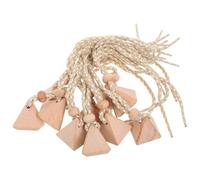 TOVINANNA Perfume Bottle Caps Essential Diffuser Lids Beech Wood 10pcs Triangle with Hanging String, Easy to Open and Close, Elegant Wooden Stoppers for Car Fragrance Bottles
