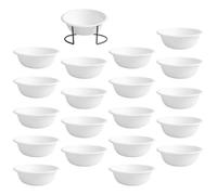 TOVINANNA Pet Bowls Disposable Paper Dog Bowls White round Large Capacity User-friendly Design Not Easy to Knock over Indoor Use for Puppies and Kittens