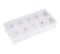 TOVINANNA Plastic Nail Art Storage Box for Fake Nail Pieces Organiser Case 3pcs with 10-grid Compartments for Home and Daily Use