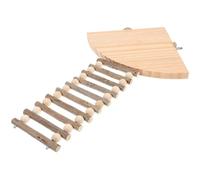 TOVINANNA Platform Beige Gerbil Wooden and for Ladder Hamster with Physical Activity and Playing Climbing Accessory Hedgehog in Hamster Cage for Small Animals