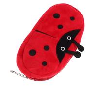 TOVINANNA Plush Animal Pencil Case with Zipper Large Cute Red Ladybug Pen Pouch Soft Fluffy Pencil Bag for School Adults and Stationery Storage