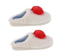 TOVINANNA Plush Apple Shaped Winter Slippers Cozy Fuzzy Indoor House Shoes for Couples Soft Fluffy Warm Floor Slippers Cartoon Fruit Design Non-slip Lightweight Sole