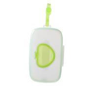 TOVINANNA Portable Baby Wipes Box with Crib Button Dispenser, Green Infant Wet Tissue Case for Outdoor Travel and Stroller Hanging, Refillable Moisture-Proof Storage Holder