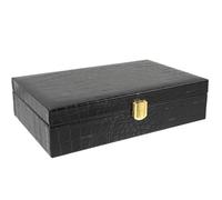 TOVINANNA Portable Compact Cigar Case with Flip Cover Imitation Crocodile Pattern PU Storage Box Accents Practical Cigarette Carrier for Men