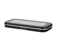 TOVINANNA Portable Handheld Makeup Organiser with Window and DIY Freedom, Empty Eyeshadow Palette Case in Black Plastic and Iron for Women Daily Use