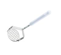 TOVINANNA Potato Masher White Handle 2pcs with Non- Handle Stainless Steel Handheld Kitchen Potato Ricer and Vegetables