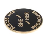 TOVINANNA Pronoun Badge Pin Lightweight Circular Hard Enamel Gender Identity Brooch for Personal Expression She Her Design Vintage Jewelry for Workplace Decoration