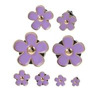 TOVINANNA Purple Metal Five-petal Flower Car Air Vent Clips 8pcs Set, Elegant and Space-saving Car Interior Accessories for Women, Versatile Air Freshener Decoration
