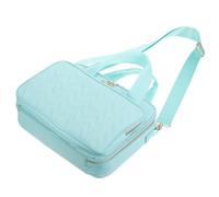 TOVINANNA Quilted Bible Cover for Women with Detachable Shoulder Strap and Handle, Light Green Bible Study Bag with Zippered Pocket, Scripture Organizer and Book Protector for Church