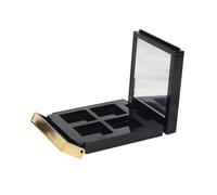 TOVINANNA Refillable Eyeshadow Palette with Mirror Protective Flip Cover Makeup Storage Box Travel-friendly Compact Cosmetic Organizer for Eyeshadow Lipstick Powder Sleek Black Square Design