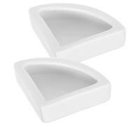 TOVINANNA Reptile Feeding Bowl Ceramic Medium Triangle White Non-Slip Food Basin Suitable for Rats and Hedgehogs