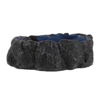 TOVINANNA Resin Reptile Food Bowl for Small Reptiles and Bearded Dragons, Corner Feeding Dish with Spacious Capacity, Easy to Clean, Natural Décor Style for Terrarium Environments