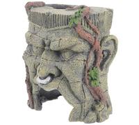 TOVINANNA Resin Reptile Hideout Ancient Mask Sculpture for Frogs and Small Lizards, Basking Habitat Decor with Viewing Area and Easy to Clean Design, Reptile Tank Cave Shelter