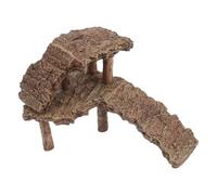 TOVINANNA Resin Turtle Basking Platform Reptile Ramp Platform 2pcs Natural Basking Experience with Simple Maintenance and Turtle Shelter for Terrarium and Fish Tank for Small Lizards