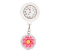 TOVINANNA Retractable Nurse Watch Clip-on Fob Watch for Nurses and Doctors with Luminous Dial, Tea Rose Pink Color, Universal Hanging Lapel Design for Healthcare Professionals