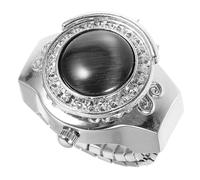 TOVINANNA Retro Design Finger Ring Watch Decorative Small Watch Silver