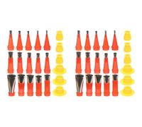 TOVINANNA Reusable 30pcs Universal Caulking Finisher Kit with Stainless Steel and Silicone Nozzles, Includes 2 Sets of 15 Models with Hard and Soft Bases, Protective Covers, Suitable