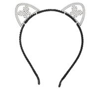 TOVINANNA Rhinestone Cat Ears Headband Shiny Hairband for Women for Halloween Cosplay Parties Costume Accessories Adorable Cat Ear Detail Comfortable Fit Versatile for Various Occasions