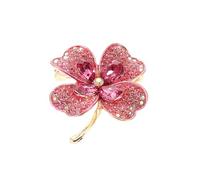 TOVINANNA Rhinestone Clover Brooch Pin for Women Elegant Crystal Shamrock Lapel Pin Stylish Special Occasions Versatile Accessory for Casual and Formal Wear