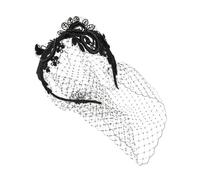 TOVINANNA Rhinestone Flapper Veil Headband Mesh Bridal Wedding Hair Hoop for Bride Retro Style Bridal Hair Accessory