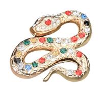 TOVINANNA Rhinestone Snake Brooch Pin for Women, Gold Alloy Animal Lapel Badge, Vintage Snake Jewelry Pin for Coat and Costume Accessories