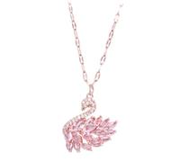 TOVINANNA Rose Gold Swan Shaped Zircon Choker Necklace Elegant Pink Neck Jewelry for Women Birthday and Party Wear