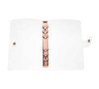 TOVINANNA Rose Gold Transparent PVC Six-Ring Notebook Cover Notepad Shell Handbook Protector for Travel Diary with Smooth Surface and Scratch-Resistant Design