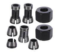 TOVINANNA Router Collet Chuck Set Compatible with 6mm 6.35mm 8mm 8pcs Carbon Steel High Precision Collets Woodworking Engraving and Milling Machines for Furniture Making and Trimming
