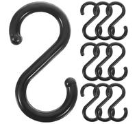 TOVINANNA S-Shaped Hooks Plastic Hanging Hooks for Kitchen Towel Holders Coat Hangers Clothes Organizers Bathroom Multipurpose 2.20X1.10 Inch Black