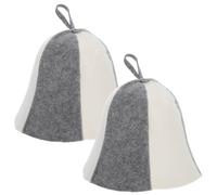 TOVINANNA Sauna Hat Pack of 2 Felt Bath Hat Banja Cap Made of Russian Wool Breathable Vaporarium Hat with Loop Bath Accessories for Men and Women Sauna Shower Bath Steam (Black White)