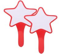 TOVINANNA Scoreboard Dry Erase Paddles 2Pcs Star Shape Single Side 20X28Cm Handheld Boards for Classroom Voting and Auction Use