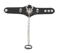 TOVINANNA Scorpion Leather Bracelet Punk Studded Wristband with Cross Charm Unique Creative Wrist Jewelry for Women Gothic Rock Style Accessory