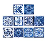 TOVINANNA Self Adhesive Tile Decals 10Pcs Morocco Style Decorative Stickers for Kitchen and Bathroom Waterproof Vinyl Wall Tiles