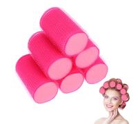 TOVINANNA Self Grip Sponge Hair Rollers Set 8pcs Heatless Foam Curlers for Sleeping Overnight Large 36mm Volume Rollers for Women Bangs and Short Long Hair Styling Pink
