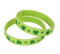 TOVINANNA Silicone Wristbands Party Accessories Comfortable to Wear 24pcs Clover Bracelets and Protect the Wrist in Green Fashion Style for St Patrick's Day