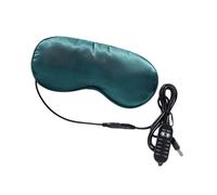 TOVINANNA Silk Electric Heated Eye Mask with USB Power and Electric Leakage Protection, Adjustable Sleep Mask for Sleeping, Reusable Sleeping Eyeshade for Women, Green Colour for Comfortable