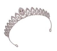 TOVINANNA Silver Alloy Pageant Crown for Women Tree Leaf Shape and Dazzling Sparkle, Elegant Bridal Hair Accessory Suitable for Weddings and Other Occasions